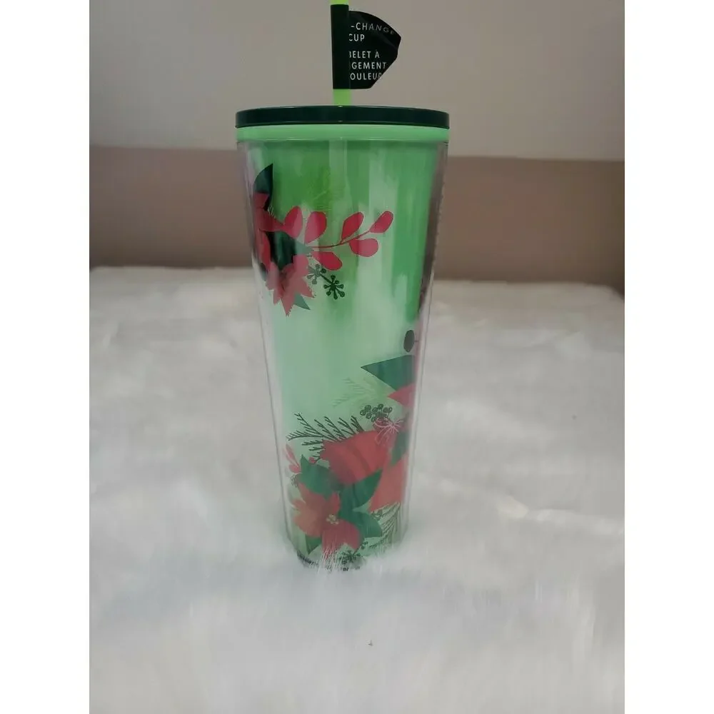 Starbucks Christmas Color Changing Tumbler Venti Poinsettia BRAND NEW