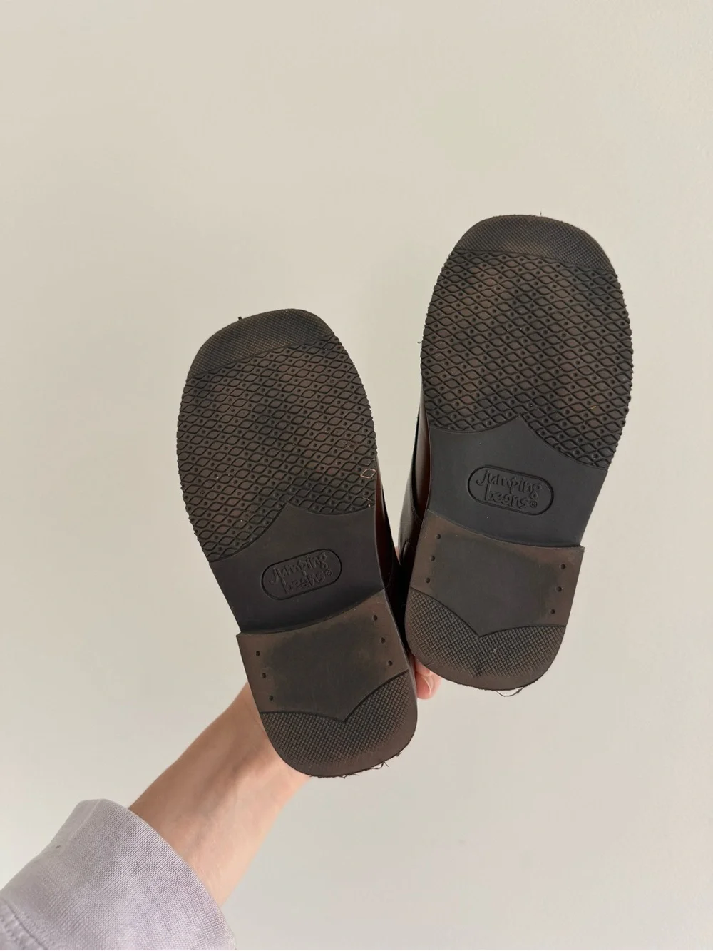 Jumping Bean Boys Brown Leather Velcro Loafers