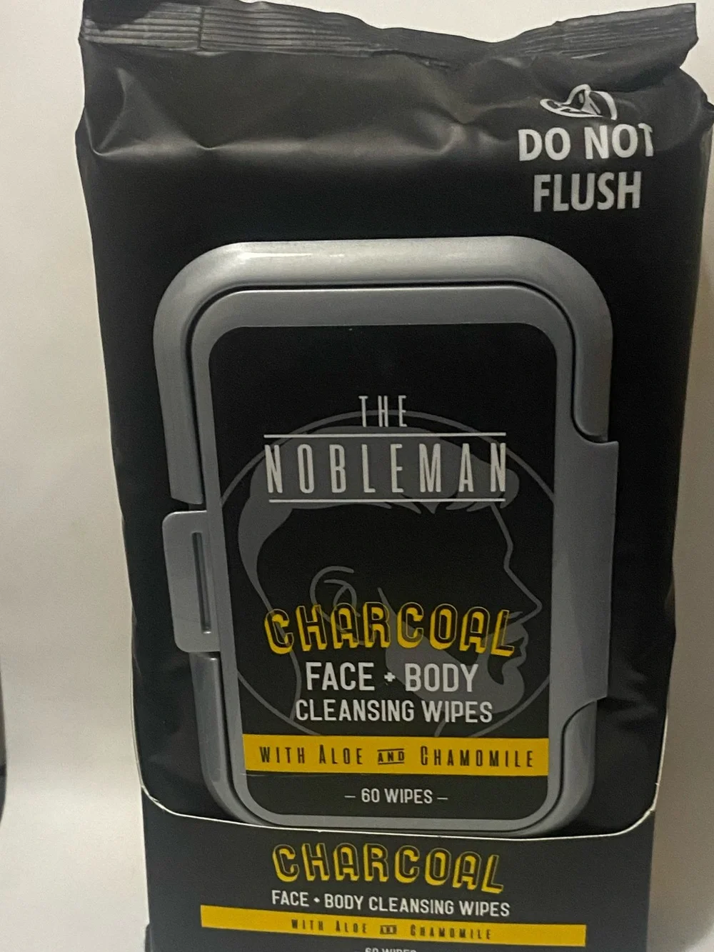 Charcoal Face + Body Cleansing Wipes — Black