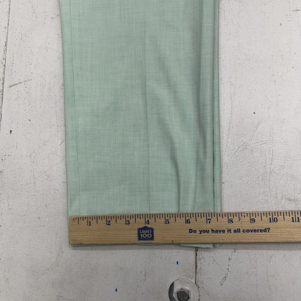 Nick Graham Dress Pants Mens 41x30 Green BLEEKER Microfiber Flat Front Formal