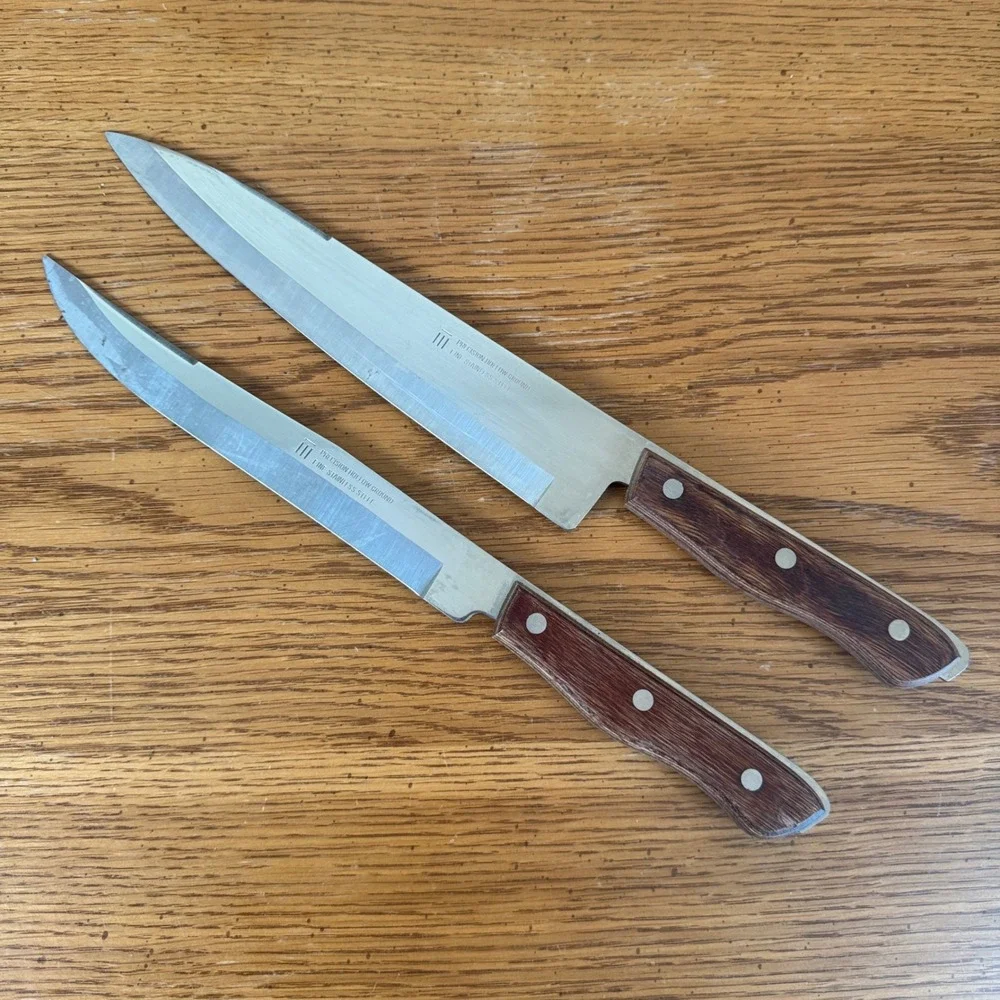 Vintage Precision Hollow Ground‎ Stainless Steel Knife Set 2pc Made in Japan