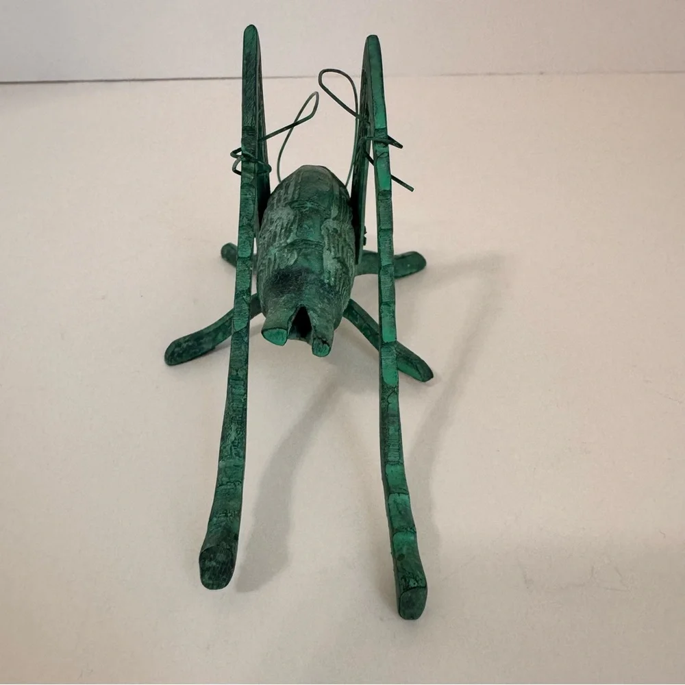 Vintage GATCO Solid Brass Grasshopper Cricket Paperweight Figurine India