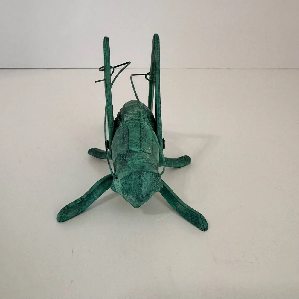 Vintage GATCO Solid Brass Grasshopper Cricket Paperweight Figurine India
