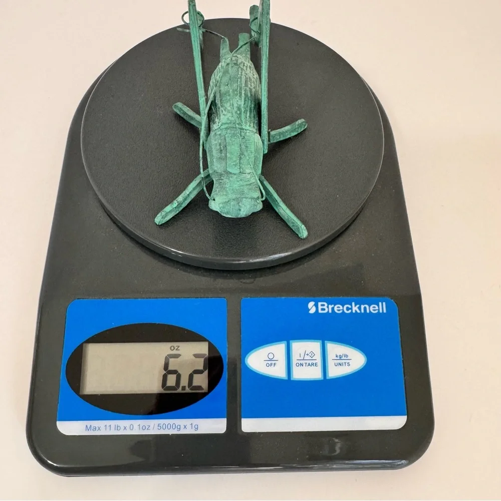 Vintage GATCO Solid Brass Grasshopper Cricket Paperweight Figurine India