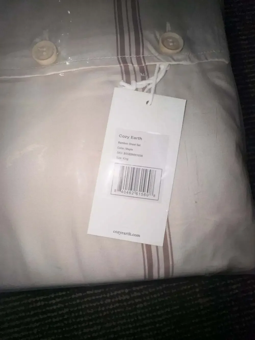 Cozy Earth Bamboo Sheet Set King Size Maple Stripe