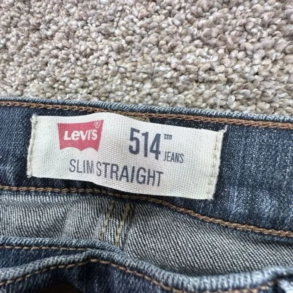 Levi's 514 Jeans Mens 34x30 Slim Straight Denim Medium‎ Wash Blue Actual