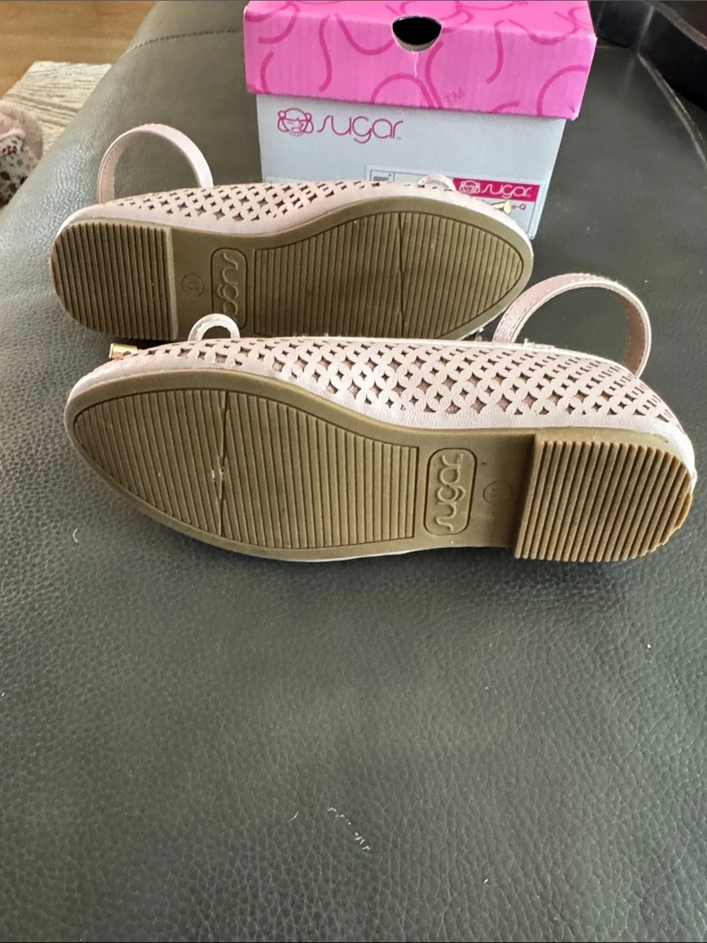 Sugar Girls Pink Ballet Flats with Ankle Strap