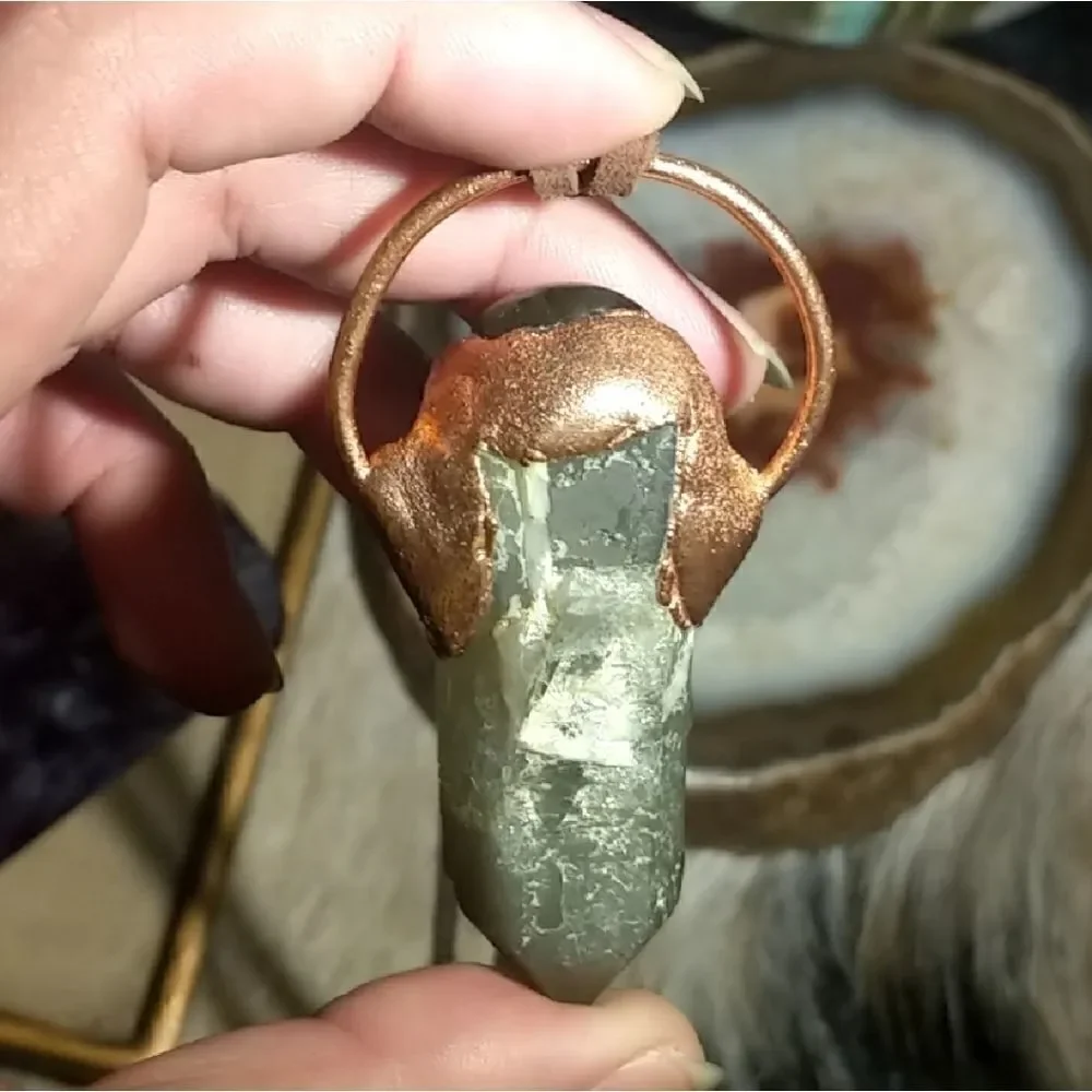 'Hexling' Purple Labradorite Smokey Quartz Amulet