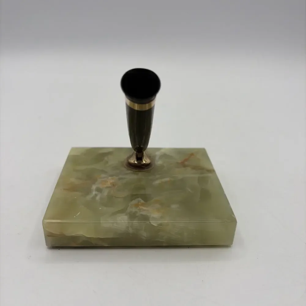 VTG Collectible Sheaffer Green Marble Alabaster Retro Desk Fountain Pen Holder