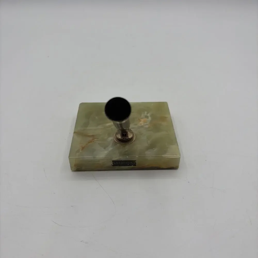 VTG Collectible Sheaffer Green Marble Alabaster Retro Desk Fountain Pen Holder