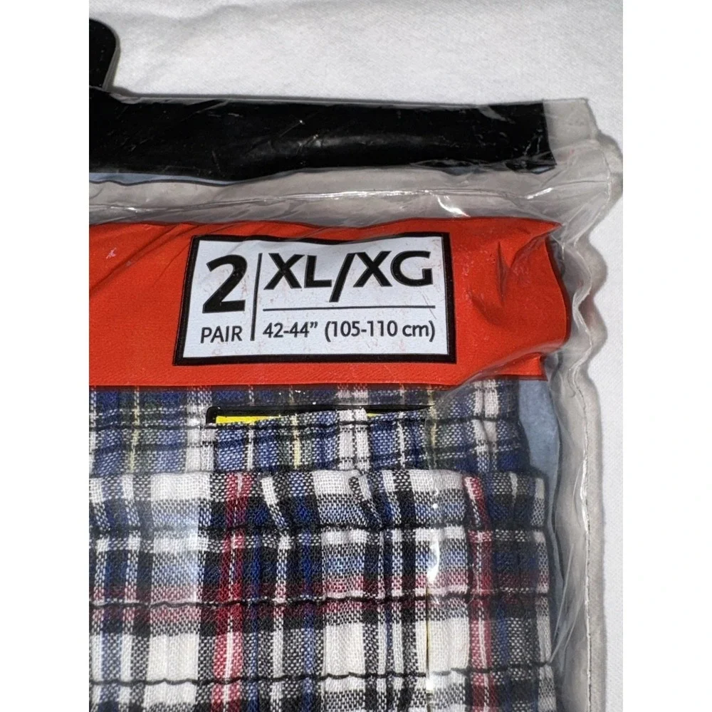 Hanes XL 42-44 Men's Boxers 3 Pair‎ Full Cut PLAID VINTAGE 2003 NOS