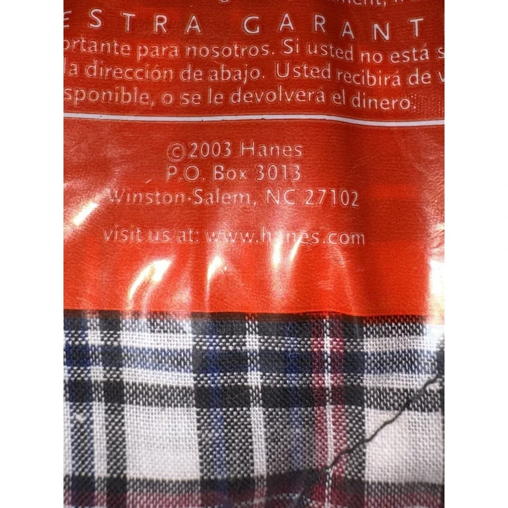 Hanes XL 42-44 Men's Boxers 3 Pair‎ Full Cut PLAID VINTAGE 2003 NOS