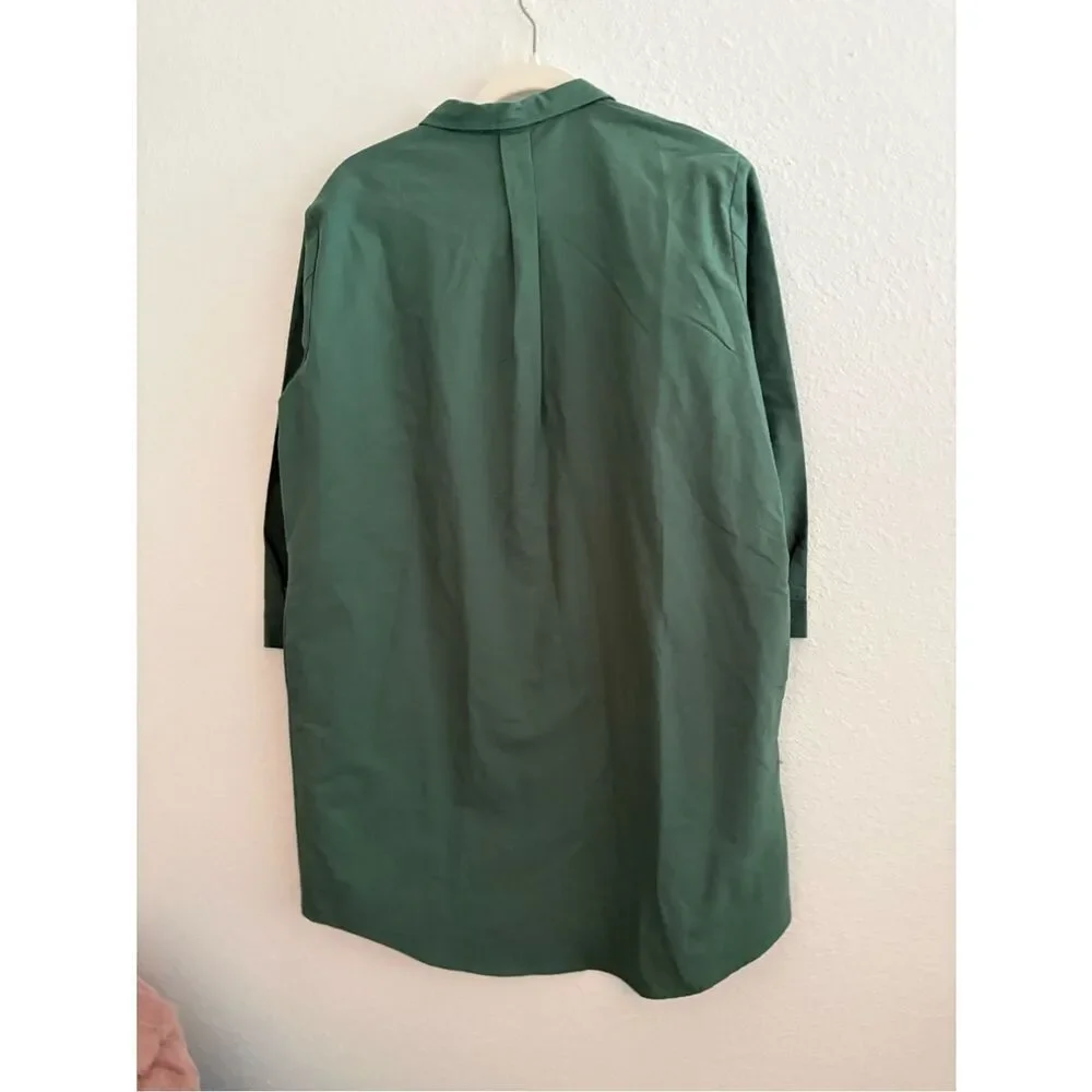 Pomander Place Tuckernuck Polly 3/4 Sleeve Mini Shirt Dress Green Medium