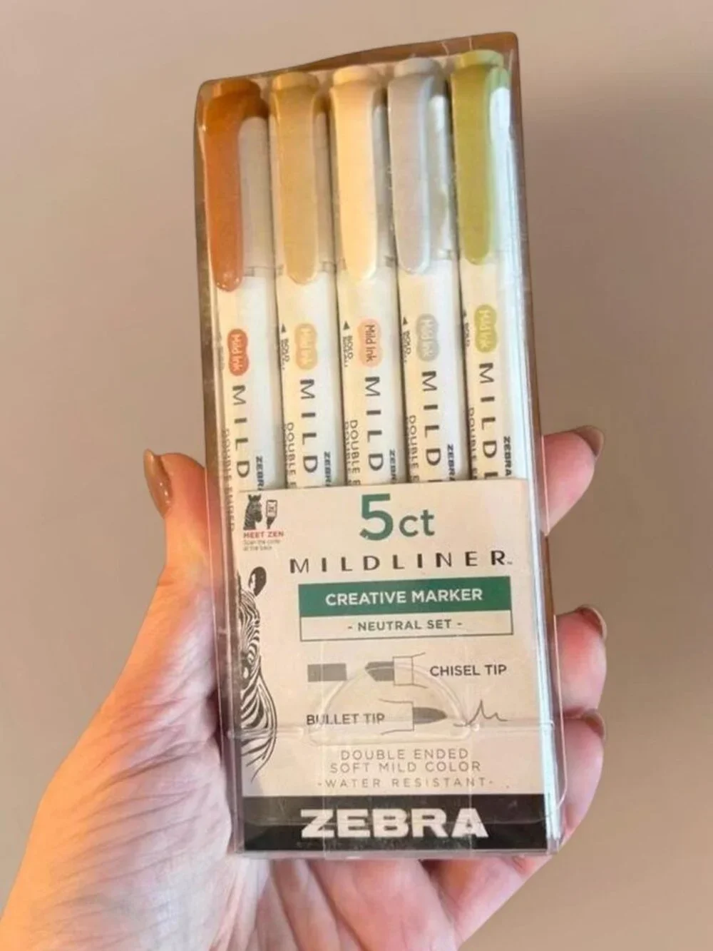 Zebra neutral set of 5 midliner markers