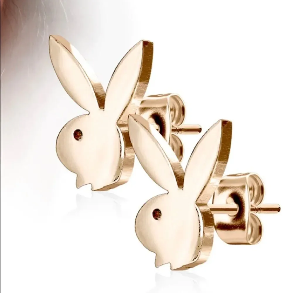 EARRINGS! Playboy Bunny “Rosegold” Stainless Steel Earrings BNWOT