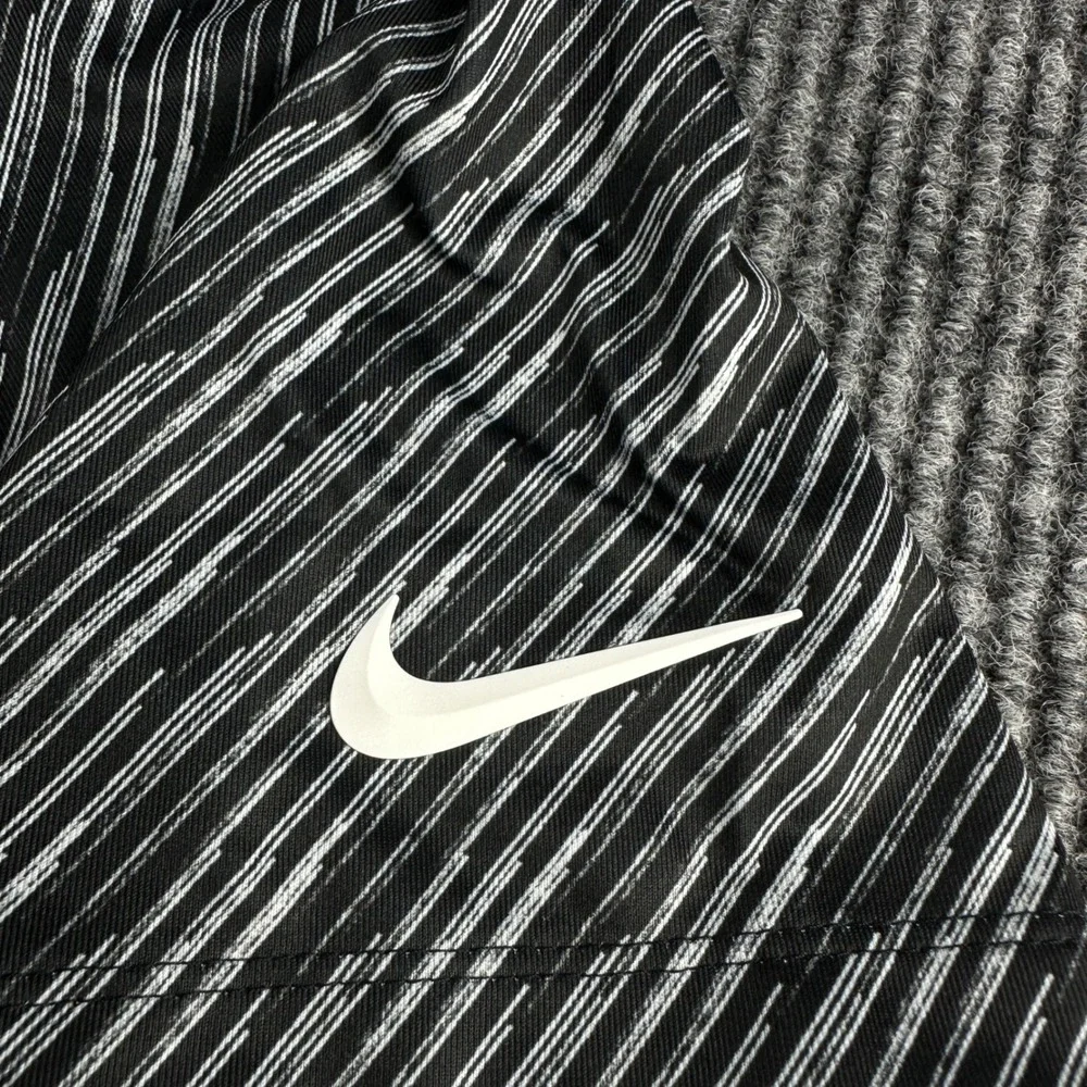 Nike Vapor Golf Mens XL Black White Diagonal Stripe Polo Shirt DX6688-010 NEW