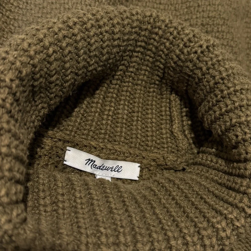 Madewell Cable Knit Turtleneck Sweater XXS Brown Chunky Textured