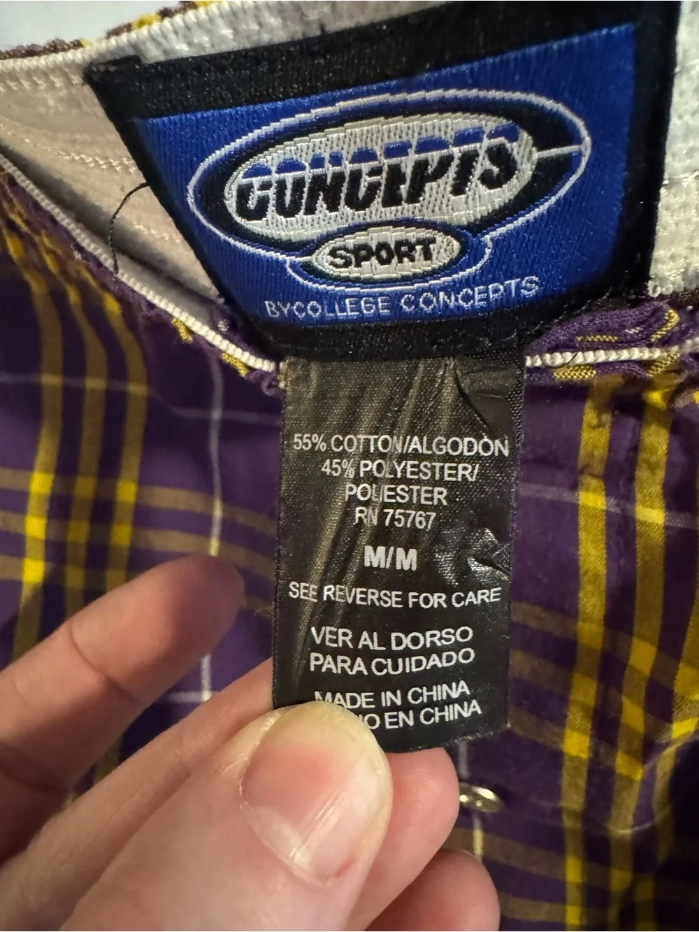 LSU Purple & Yellow Plaid Cotton Boxers