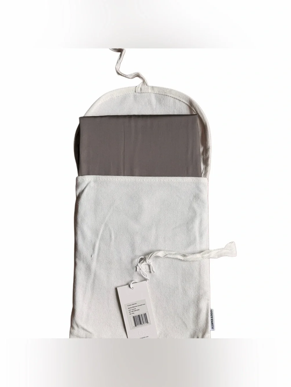 NWT Cozy Earth King Pillowcases Charcoal Bamboo Set of 2 In Canvas Bag
