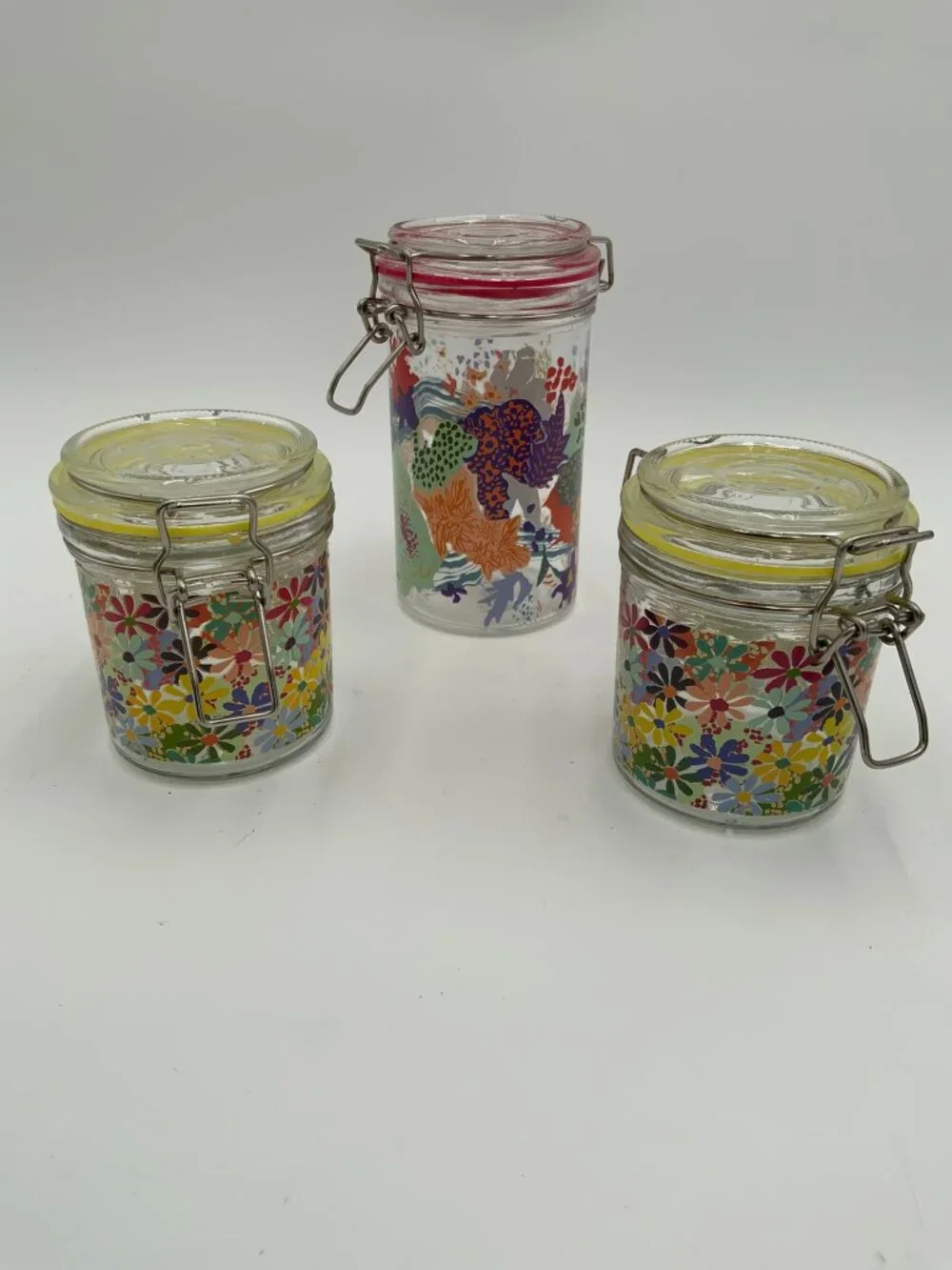 New Set of 3 JENNY Anthropologie Home Lidded Glass Jars