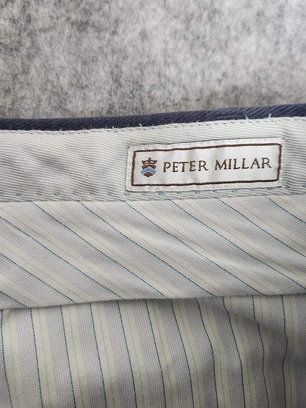 Men's Navy Linen Blend Dress Pants