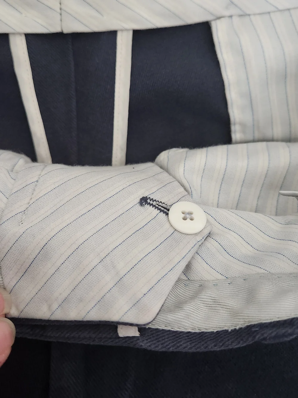 Men's Navy Linen Blend Dress Pants