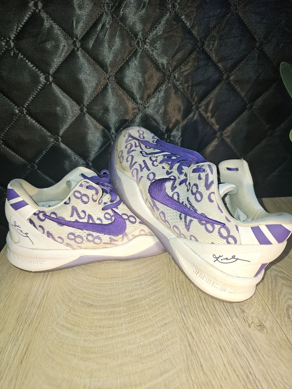Nike Kobe Purple & Cream Number-Print Basketball Shoes