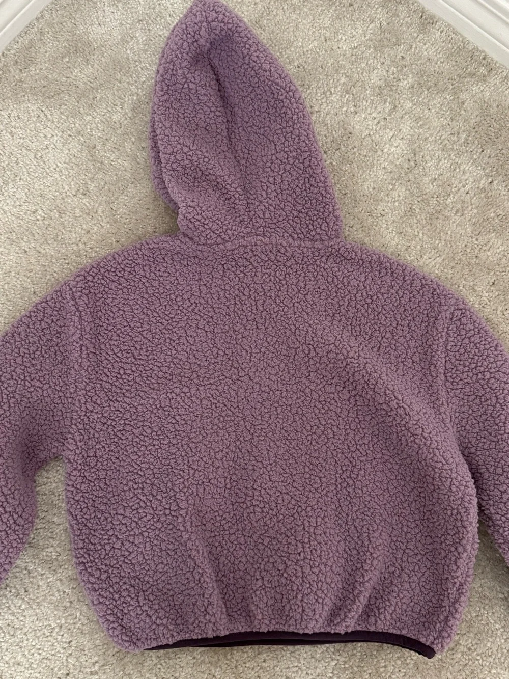 GAP Kids Plush Half-Zip Hooded Pullover - Mauve