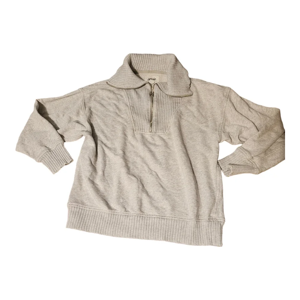 Aerie XS Long Sleeve Light Gray Pullover Sweater