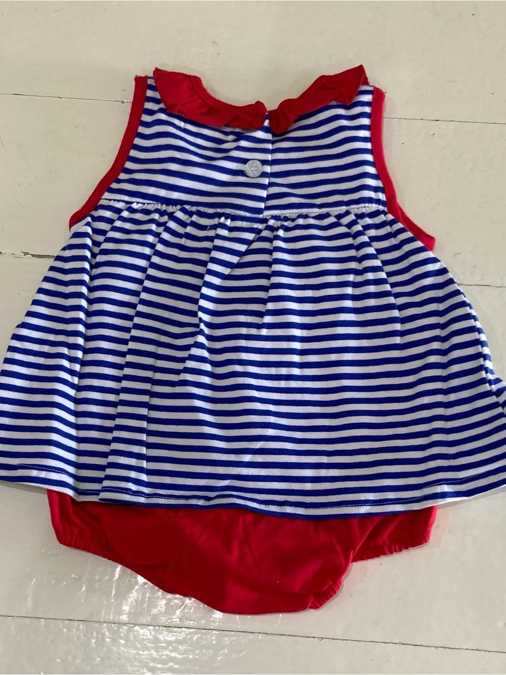Honeydew USA Red & Blue Striped Flag Diaper Cover Dress