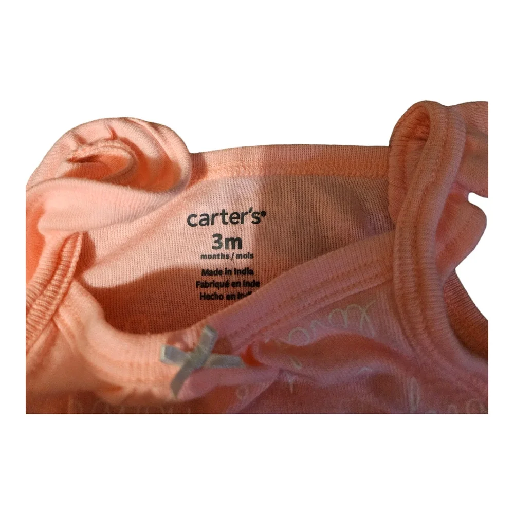 Carter's Pink 3m Sleeveless Snap Closure Bodysuit