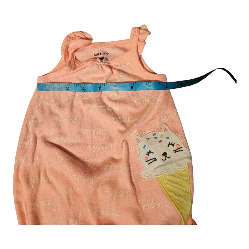 Carter's Pink 3m Sleeveless Snap Closure Bodysuit