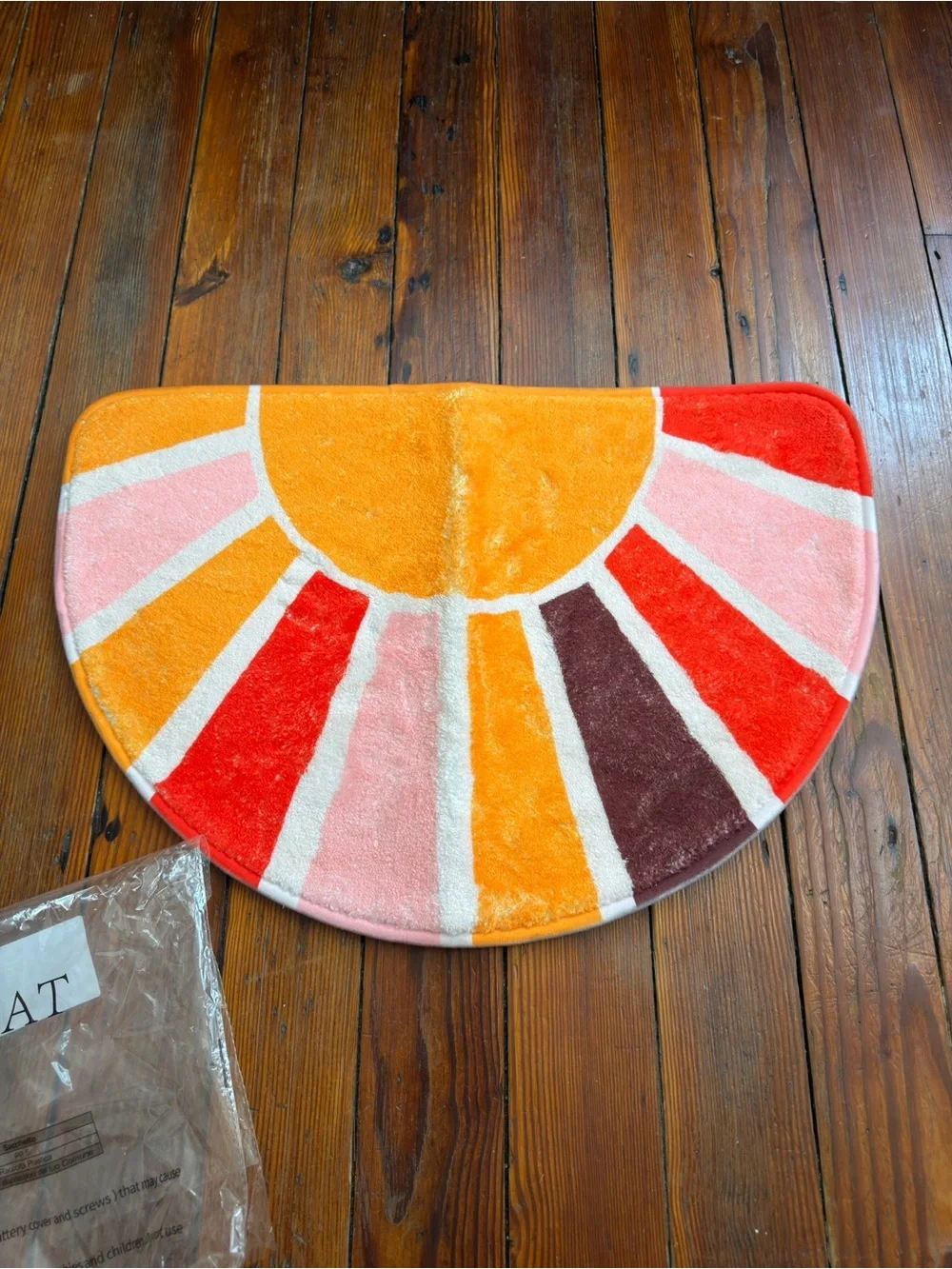 NEW half circle sun rug/floor mat 40x60”