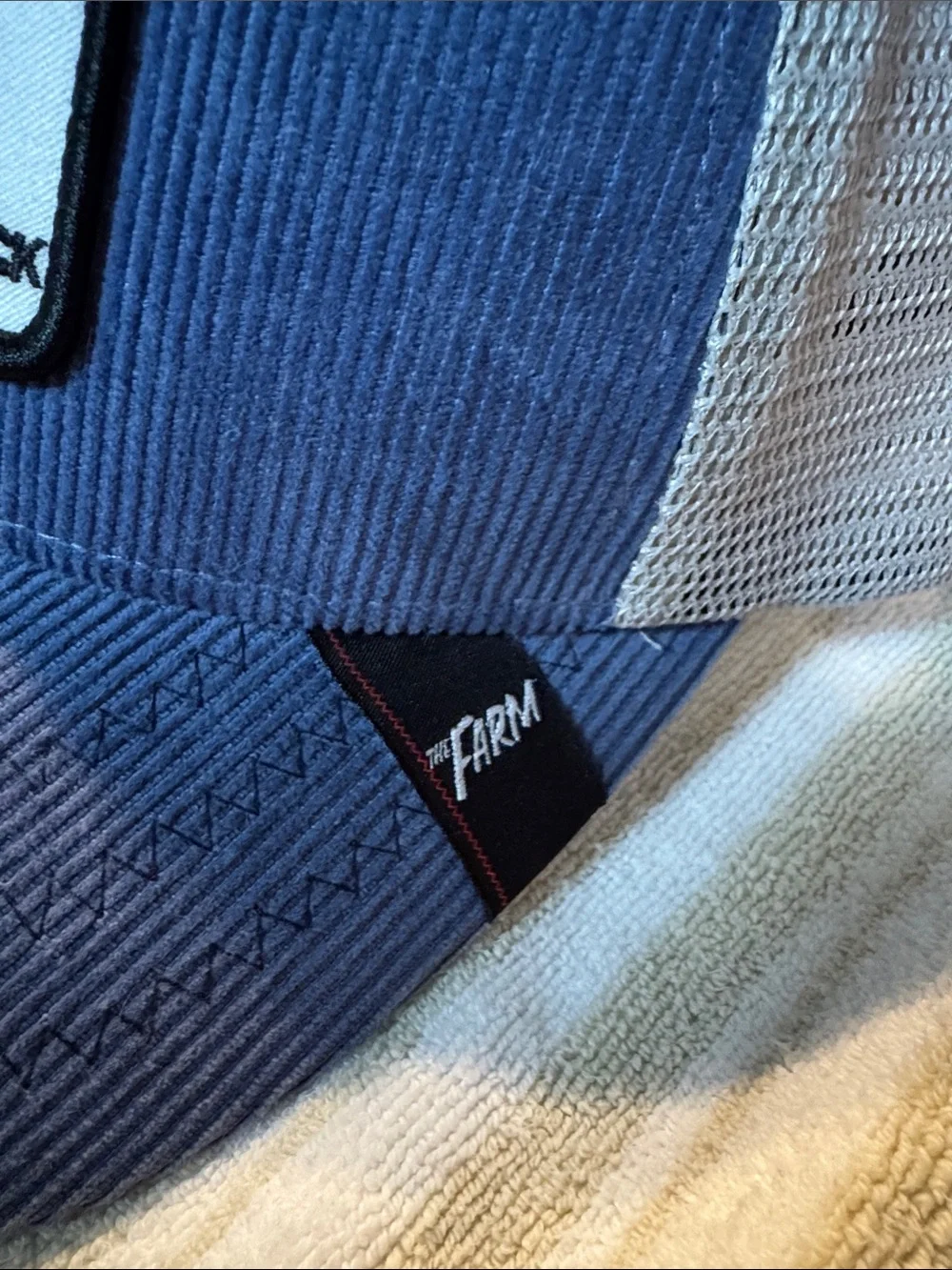 Goorin Bros Navy Corduroy Dog Patch Trucker Hat Sidekick