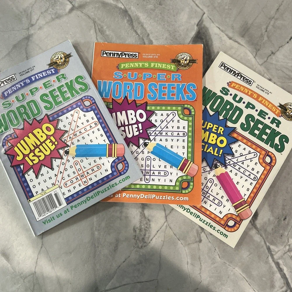 Lot 3 Penny Press Penny's Finest SUPER‎ Word Seeks Jumbo Issues
