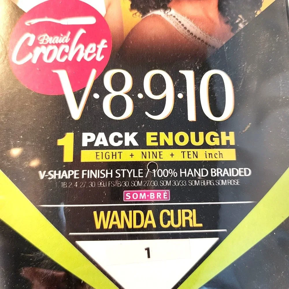 Zury Sis V8910 Crochet Braid Wanda Curl 8-10‎ Inch Synthetic Hair Black
