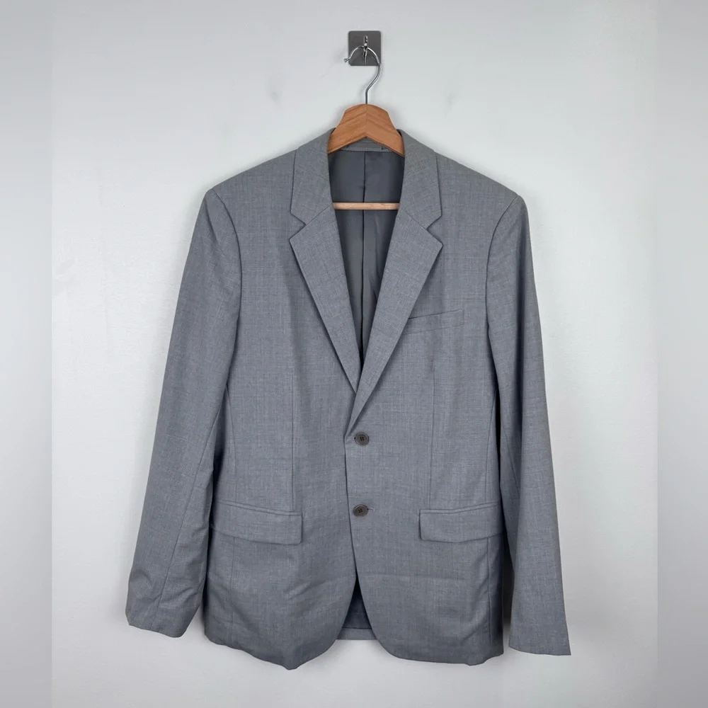 Theory‎ Men Wool Blend Grey Blazer 38R