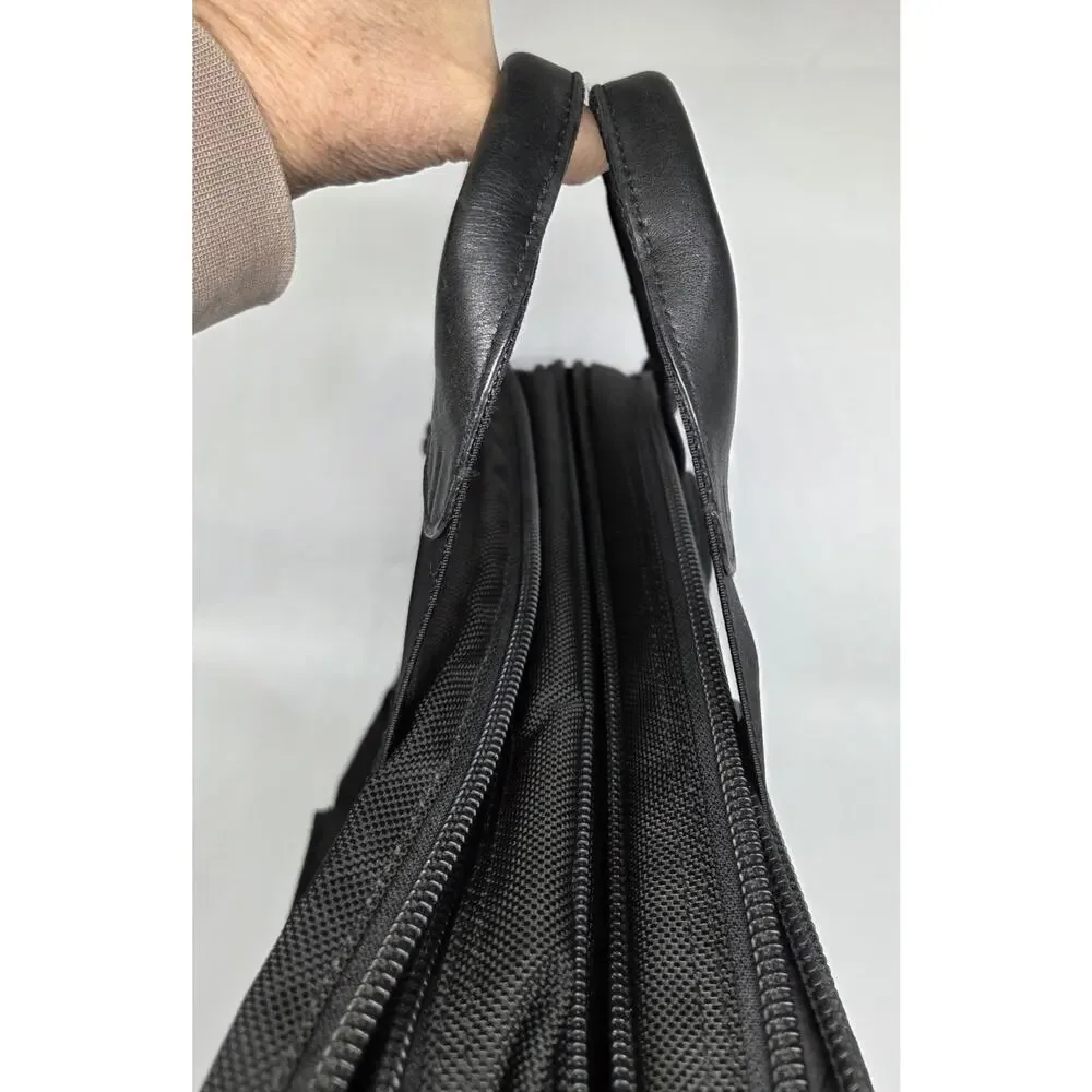 Tumi Alpha Briefcase 26141DH Black Ballistic Nylon Organizer Bag w/Laptop Sleeve