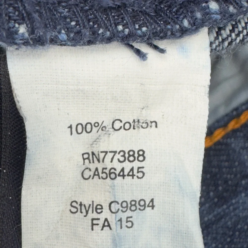 J.Crew The Driggs Men's Slim Fit Dark Wash Denim Jeans Classic Cotton Size 34x32