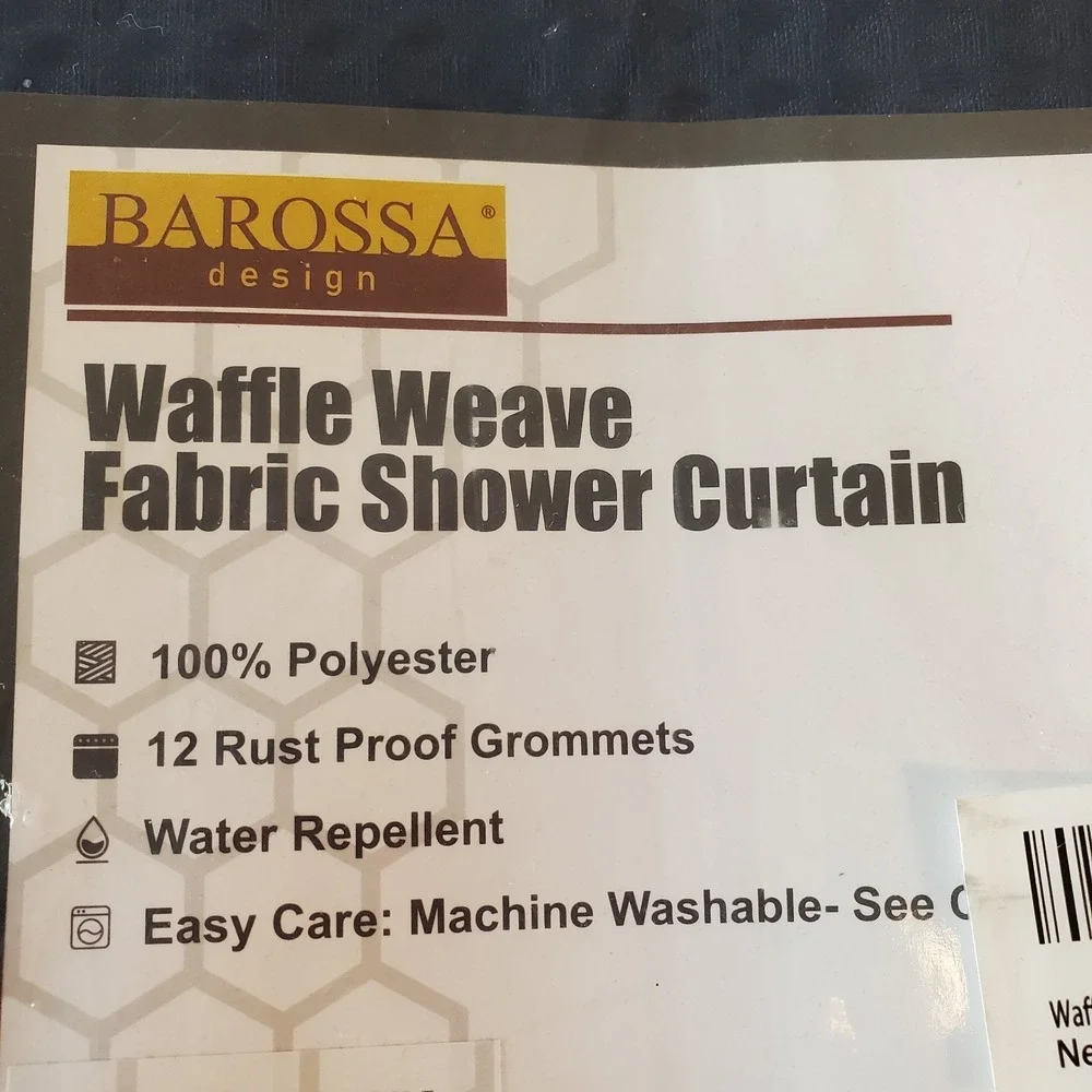 Barossa‎ Waffle Weave Fabric Shower Curtain Navy 71