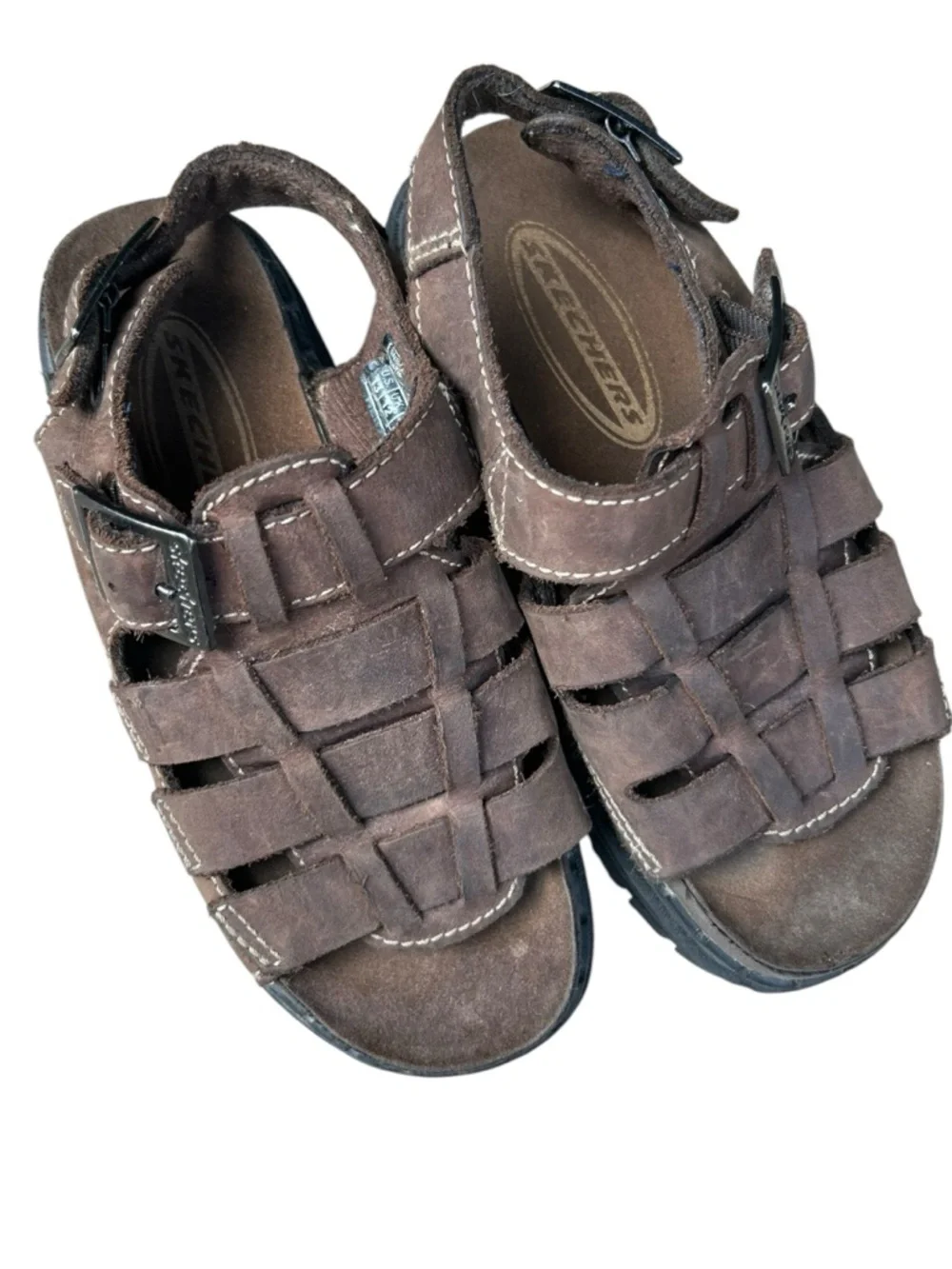 Kids' Brown Suede Fisherman Sandals‎ Vintage Y2K Skechers Unisex