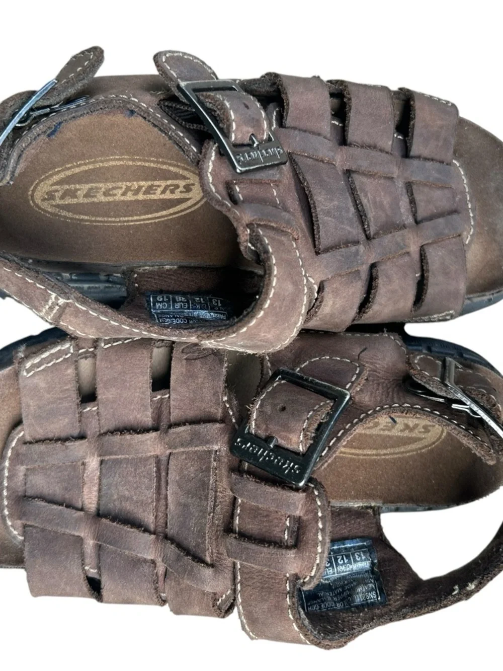 Kids' Brown Suede Fisherman Sandals‎ Vintage Y2K Skechers Unisex