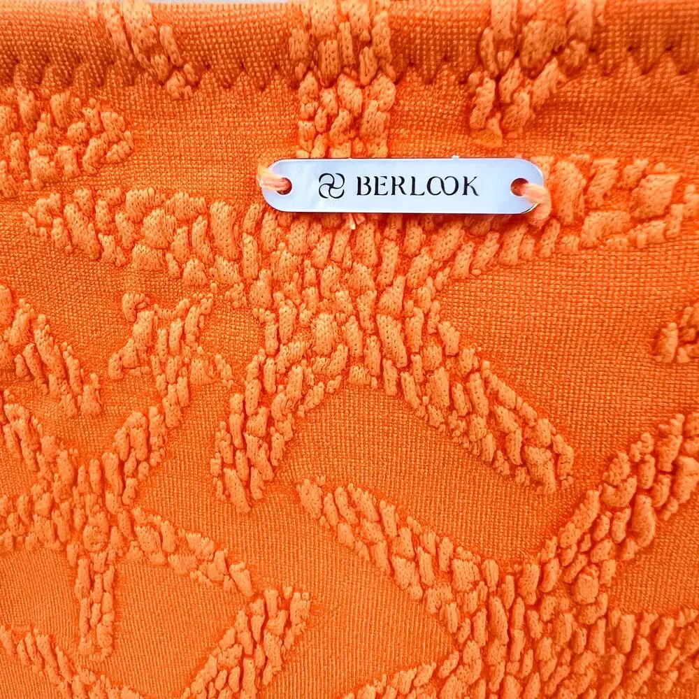 BERLOOK NWT Textured Starfish Pattern Bikini Orange S Beach Pool Vacation