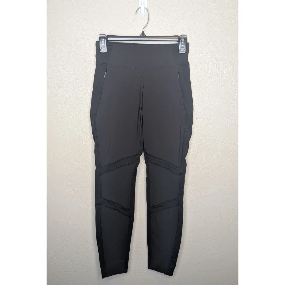 Athleta Womens 2P Black Highline Hybrid Summiter Tights Pants Pockets #158825