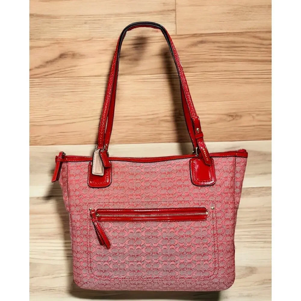 Coach 25051 Poppy Signature C Oxford Small Tote Bag