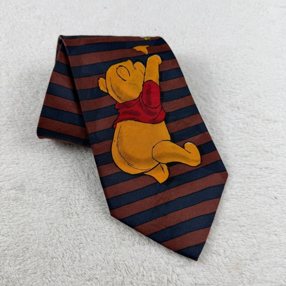 Disney Winnie‎ the Pooh Honey Bees Striped Necktie Men's Polyester 60 in