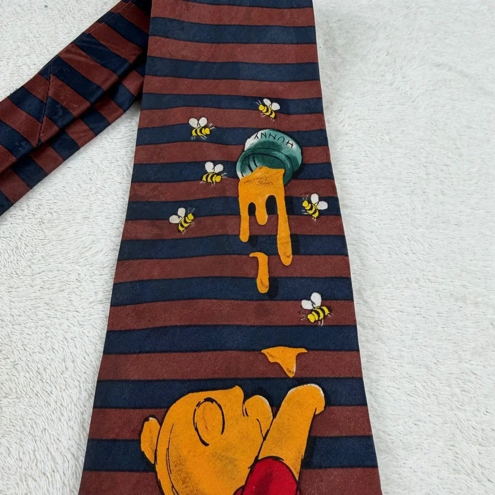Disney Winnie‎ the Pooh Honey Bees Striped Necktie Men's Polyester 60 in