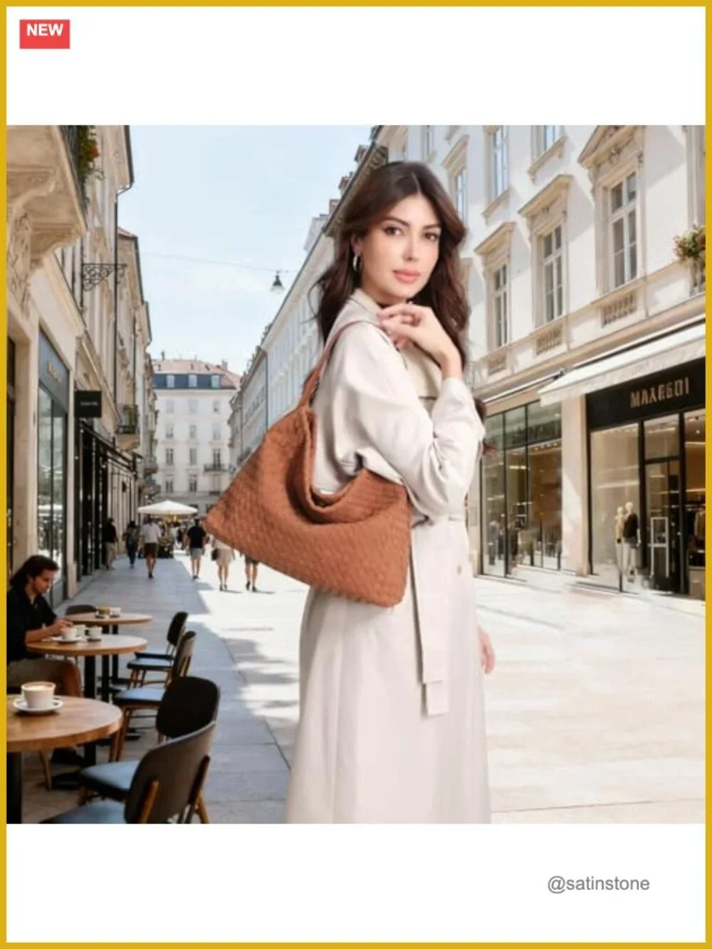 Woven Suede Hobo Shoulder Tote Bag Satchel Crossbody Handbag Purse