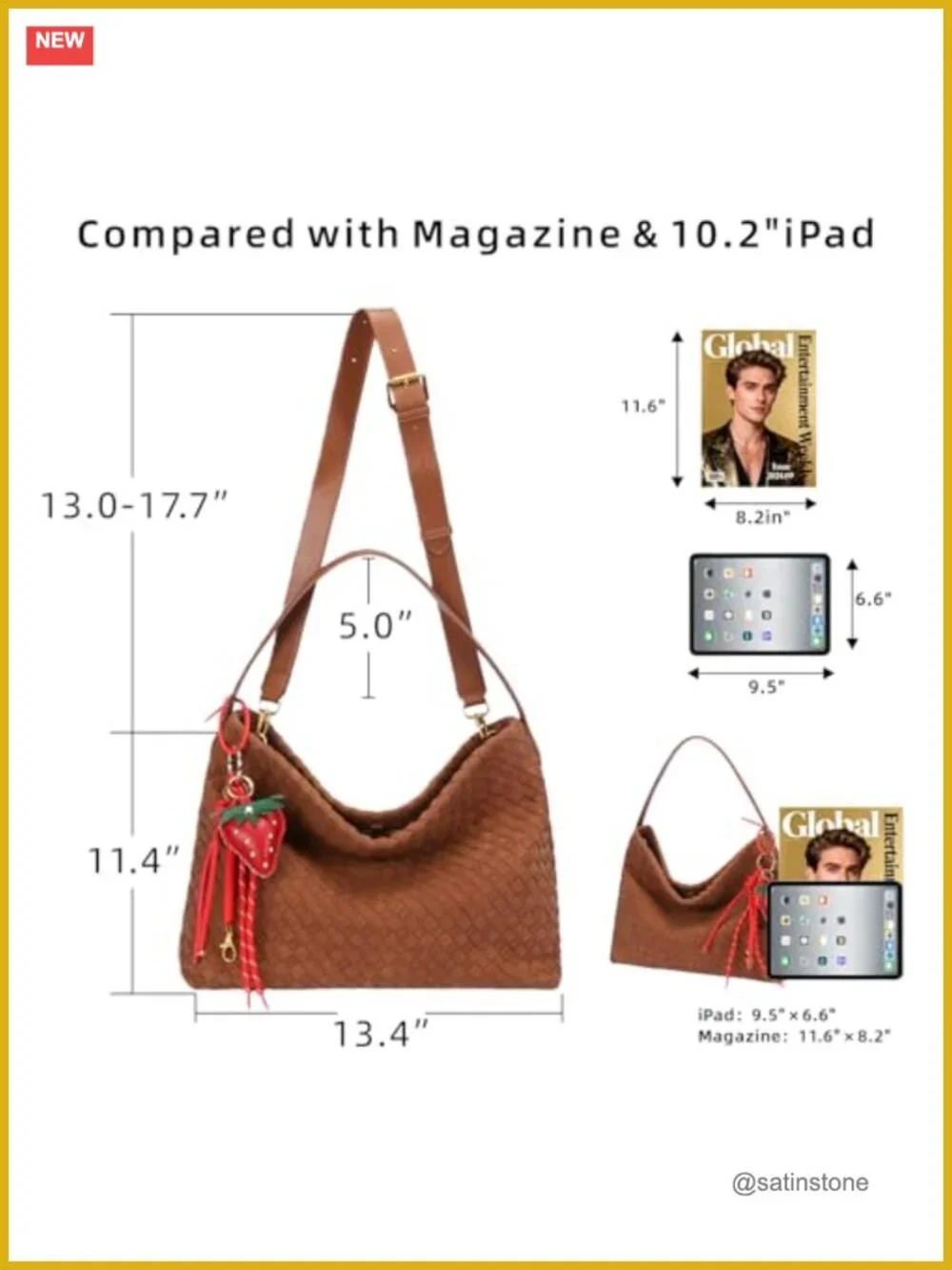 Woven Suede Hobo Shoulder Tote Bag Satchel Crossbody Handbag Purse