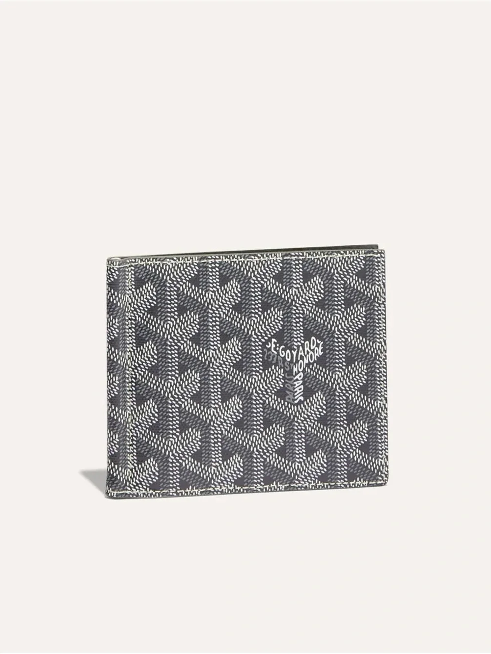 Goyard Gray & White Signature Card Holder Wallet